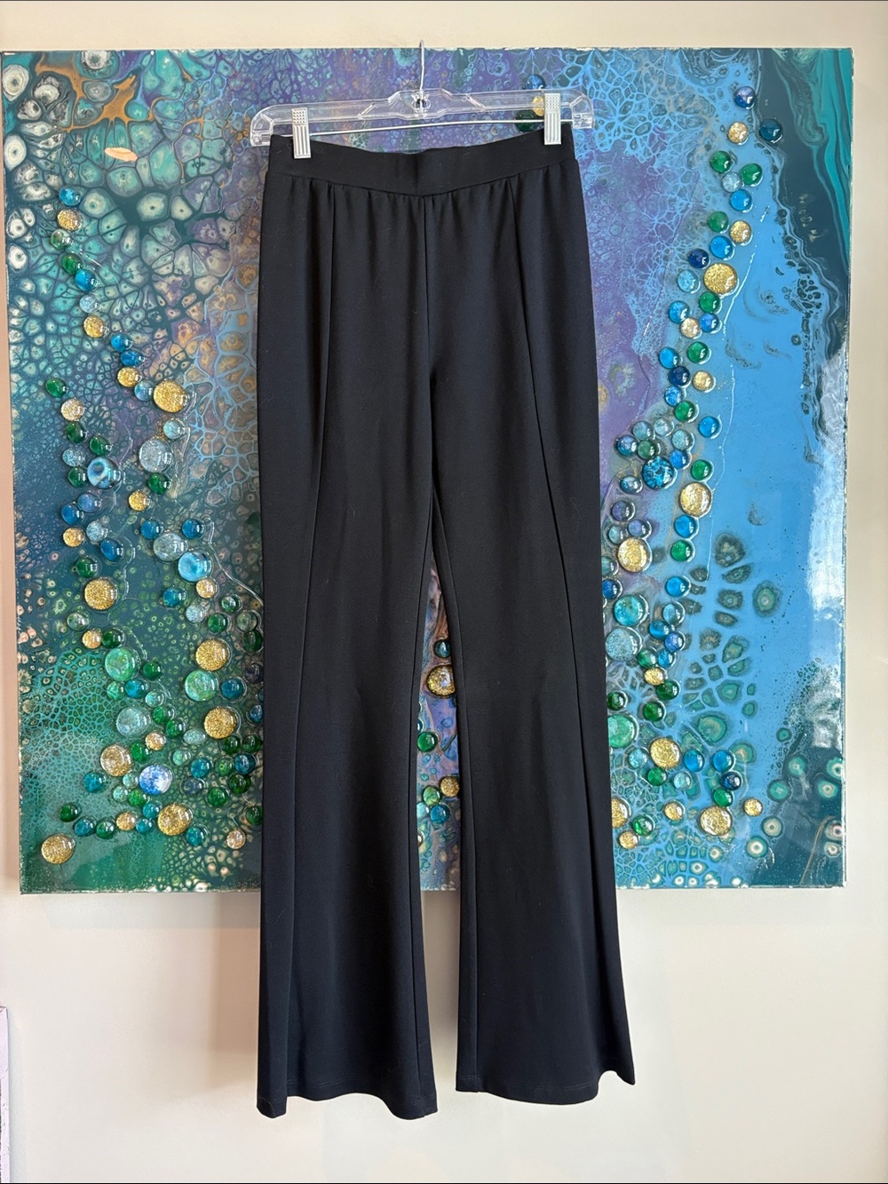 Bishop + Young Black Flare Leg Pull On Pants